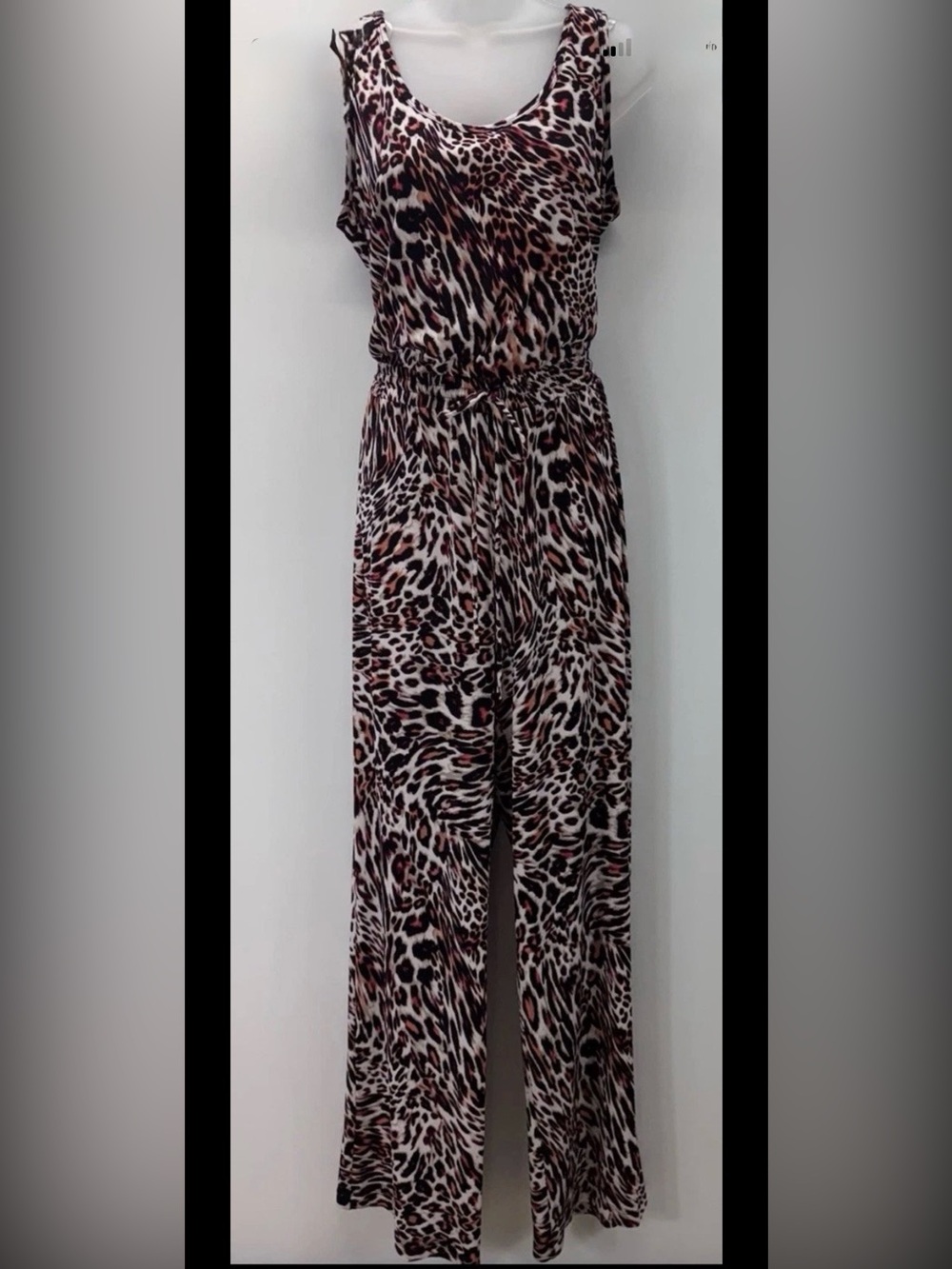 Calvin Klein Leopard-Print Wide-Leg Jumpsuit
